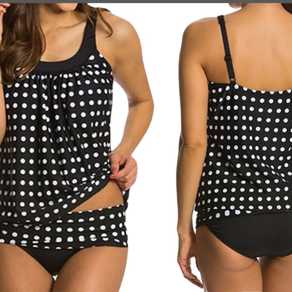 Two-Piece Polka Dot Tankini
